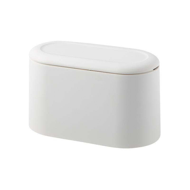 Trash Can Push Trash Can White Tabletop Trash Can Mini Countertop Trash Can Small Table Trash Can For Kitchen Bathroom Office Bed Smell-resistant-whit