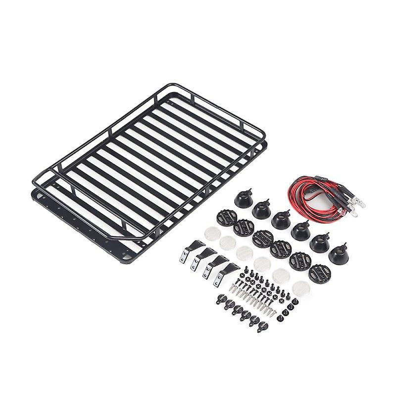 Professional Roof Rack Luggage Carrier with 6 LED Light for 1/10 RC Crawler for D90 for Axial Scx10