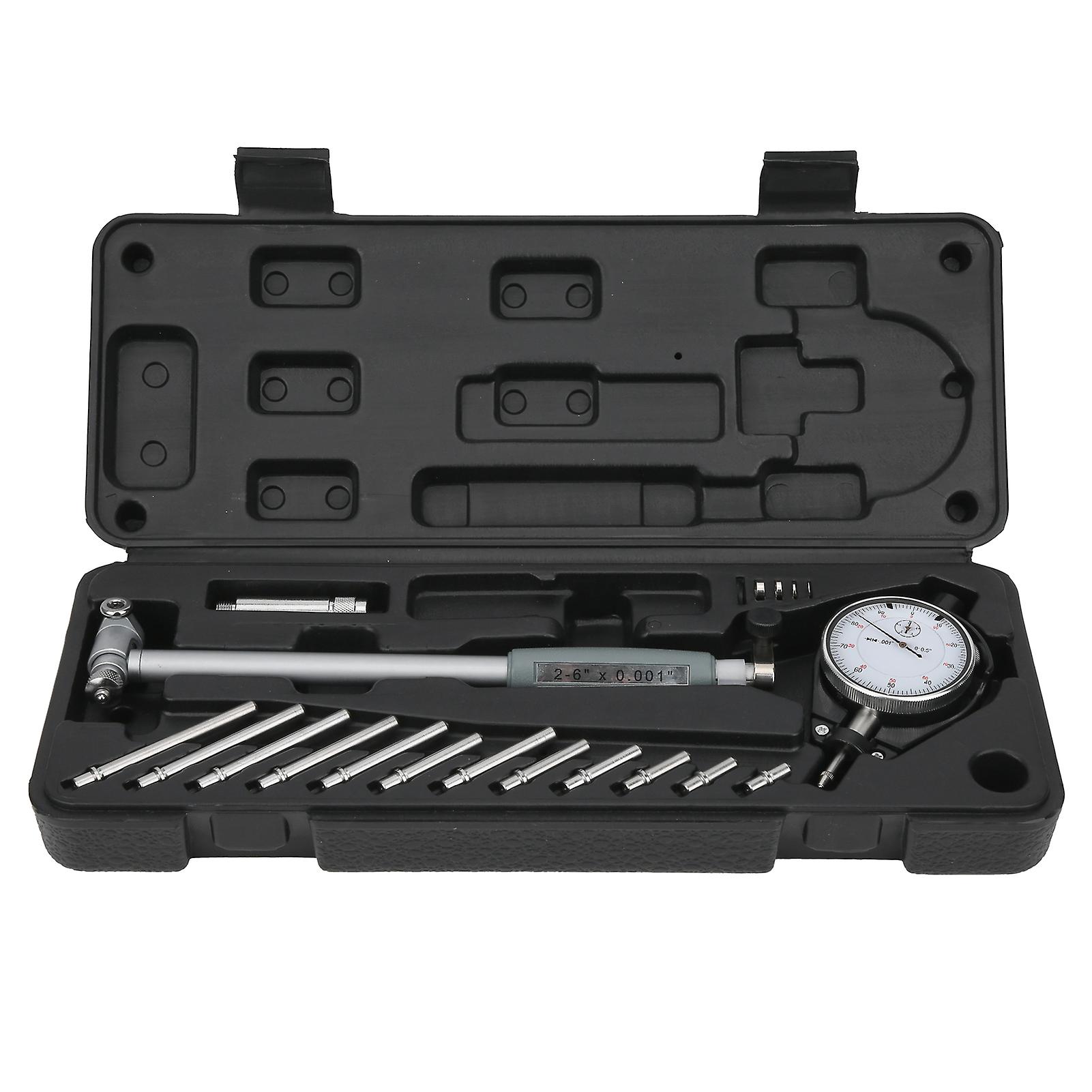 Dial Bore Gauge Hole Indicator Measuring Engine Cylinder Tool Kits 2‑6in x 0.001in