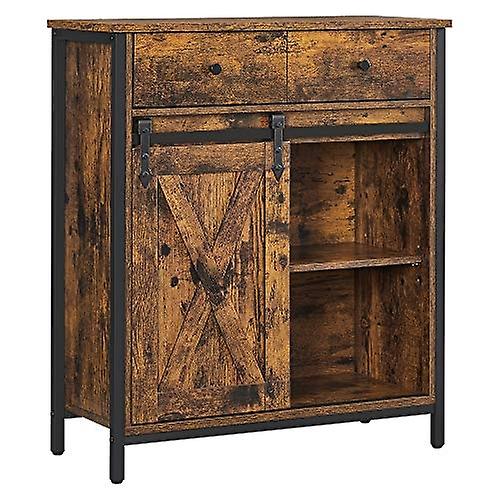 Rustic industrial storage cabinet with adjustable shelves