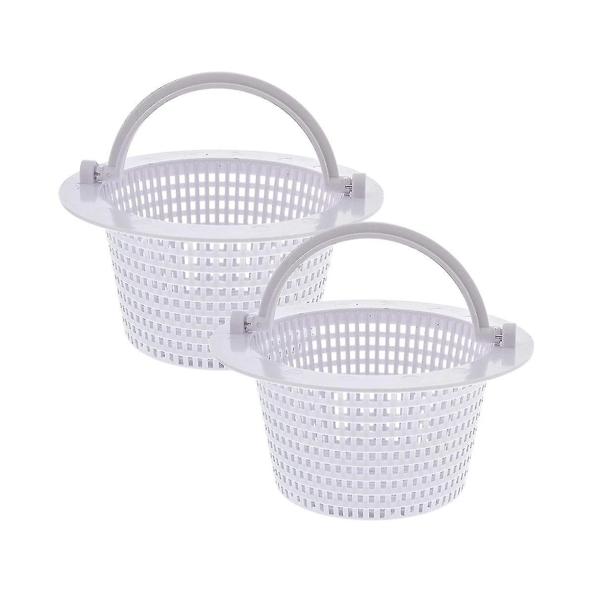 Swimming Pool Skimmer Replacement Basket with Handle, 2 Pack
