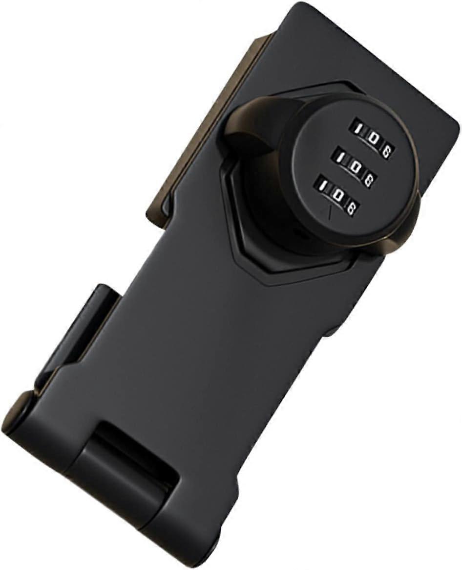 2pcs Keyless Combination Lock for Wooden Cabinet 3-Digit Password Code Hasp Latch Lock Twist Knob(Black),110mm