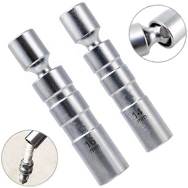 New 14mm 16mm thin wall spark plug socket universal joint with magnetic flexible socket wrench auto repair tool UNKU59565