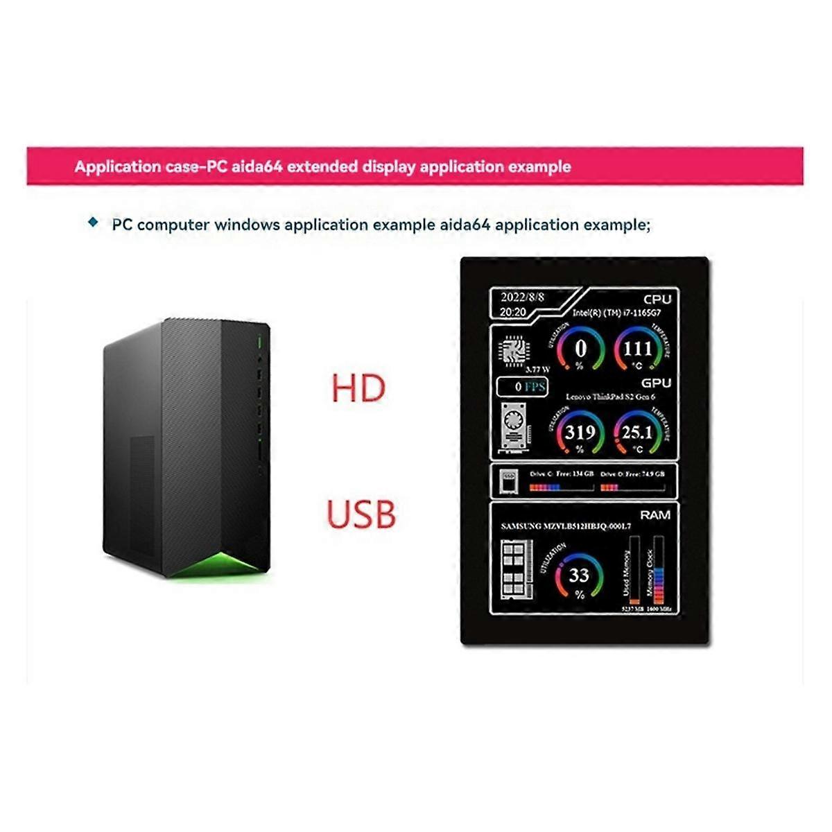 Para tela sensível ao toque capacitiva de 5 polegadas com 5 displays - compatível com telas 4B/3B/LCD