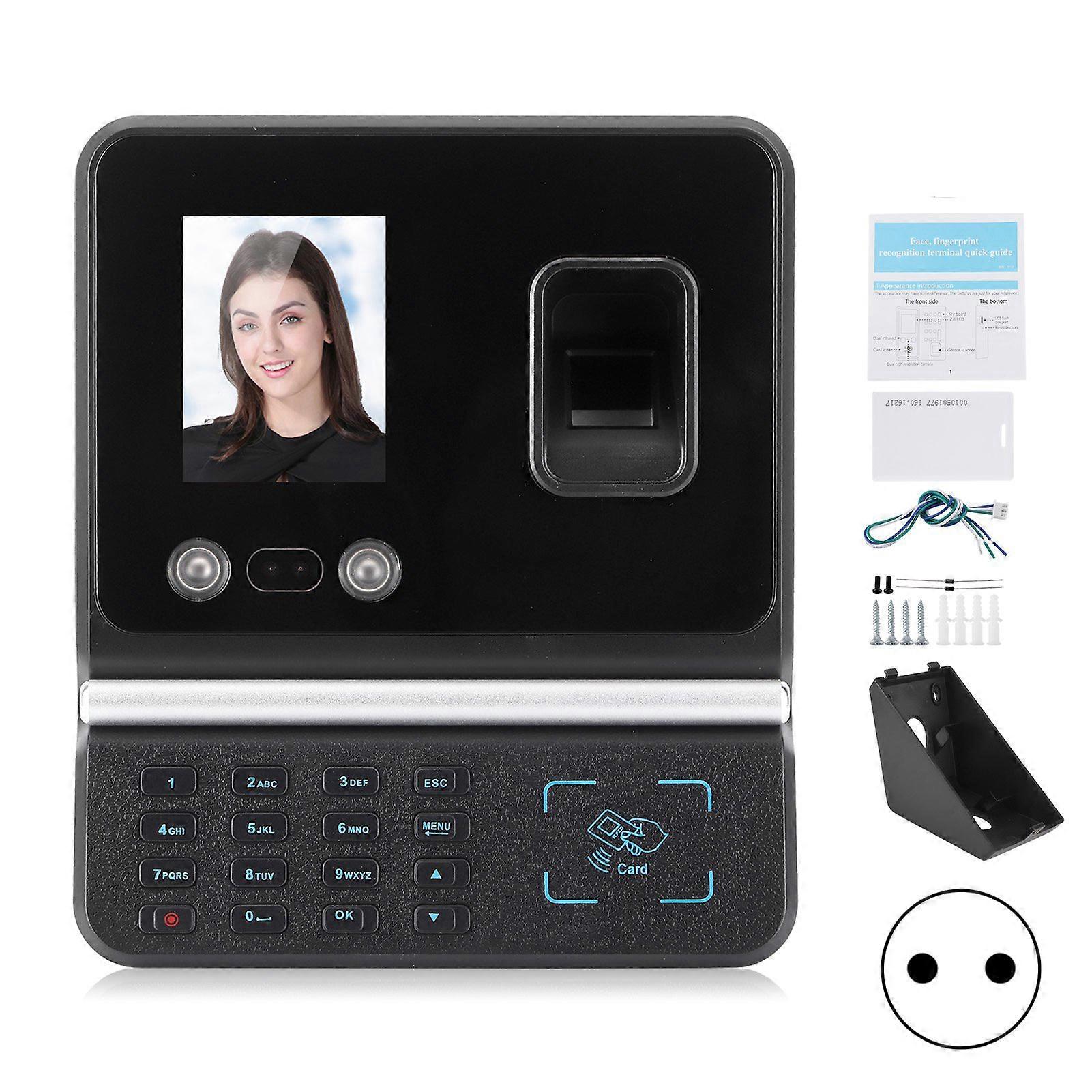 Access Control Attendance Machine 2.8in Color Screen Tcp/ip Face Fingerprint Password Id Card Unlock 100240veu Plug