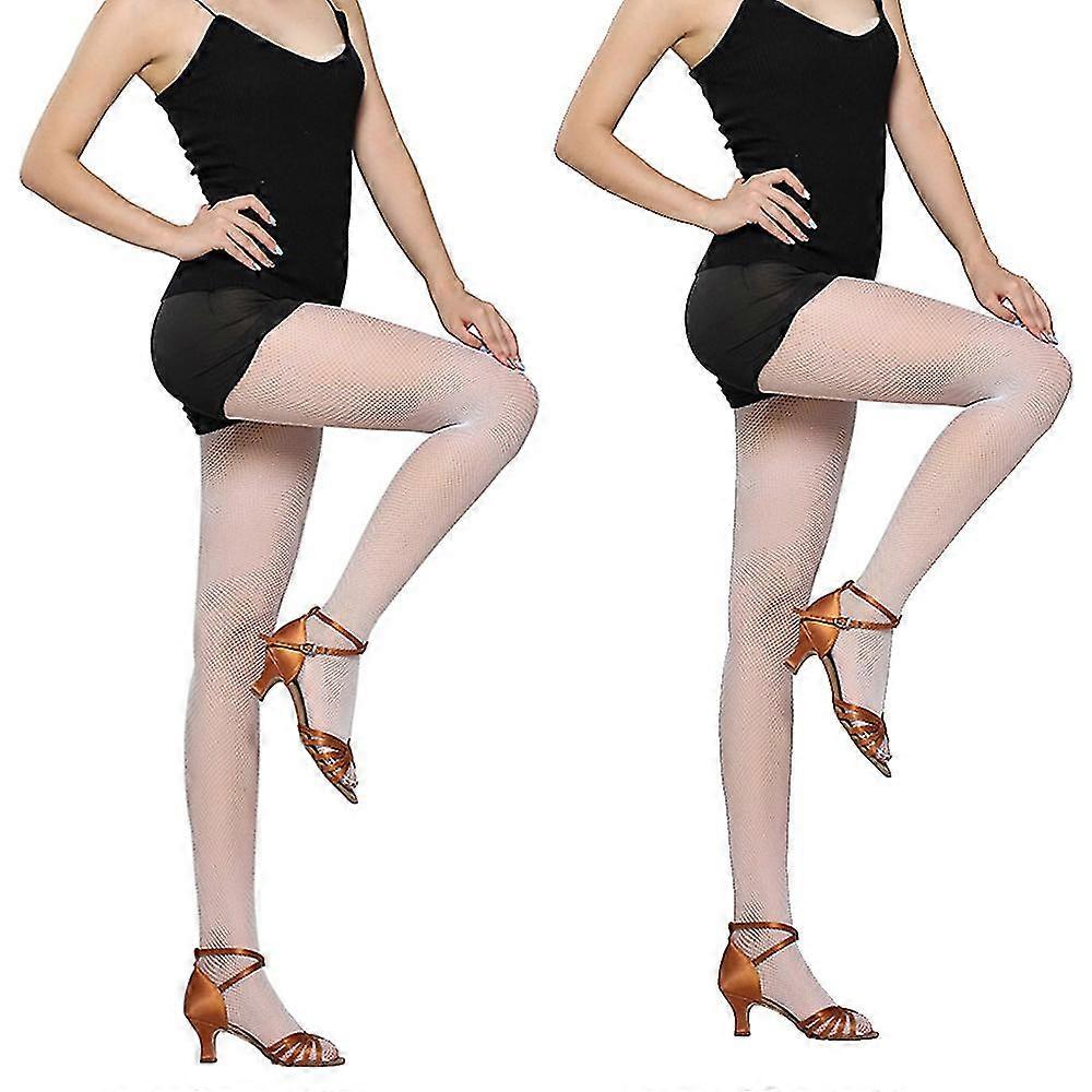 2pair Nettingtights for kvinner Mesh Latinske sokker Trusebukse Sklisikre Slitesterke sokker