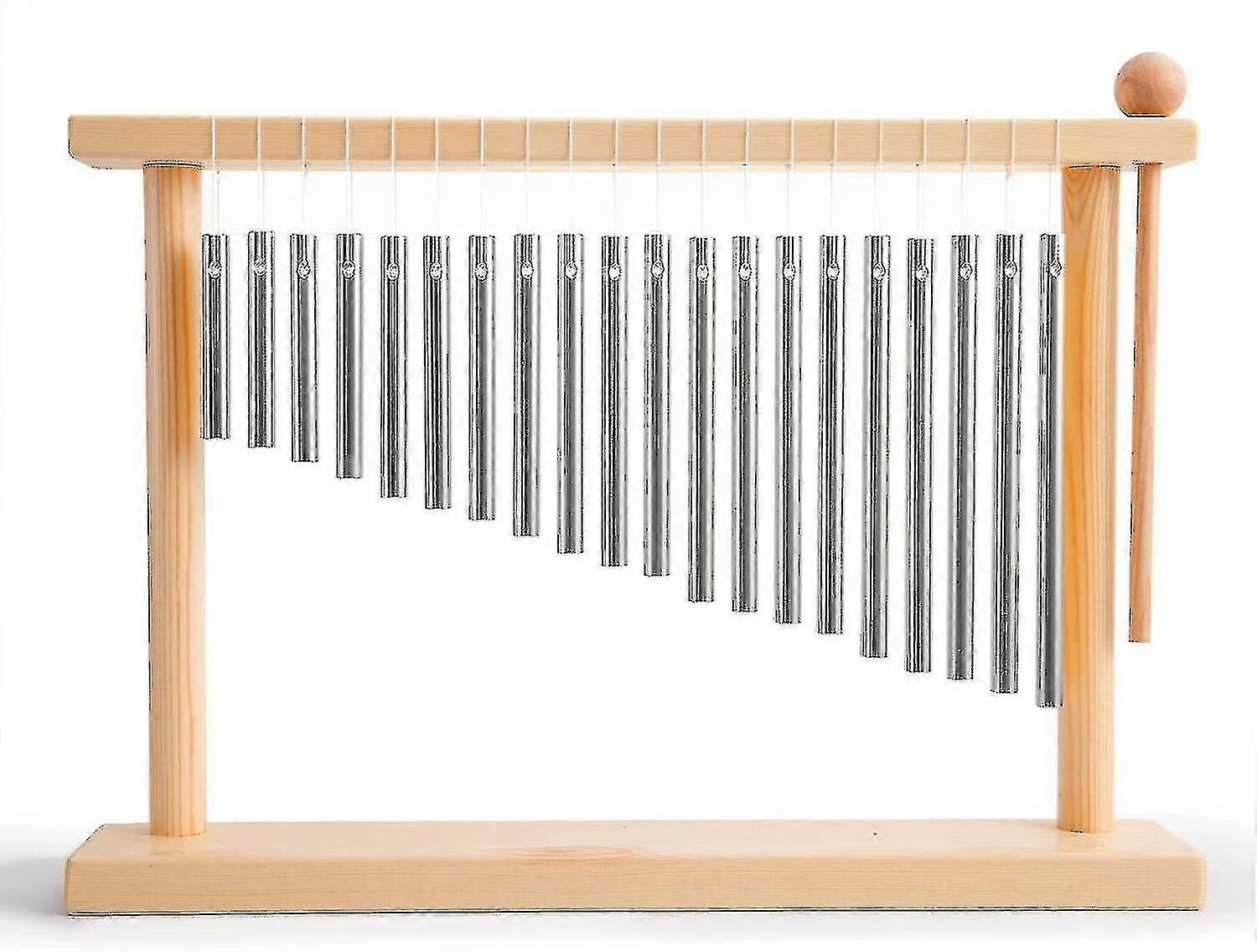 20 Note Chime Table Top Bar Chime Wind Chime 20 Bars Instrument Percussion With Mallet (silver)
