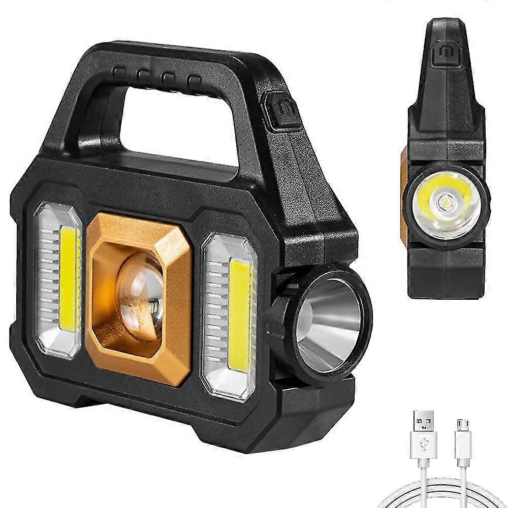 LED flashlight solar, camping lamp battery rechargeable with power bank