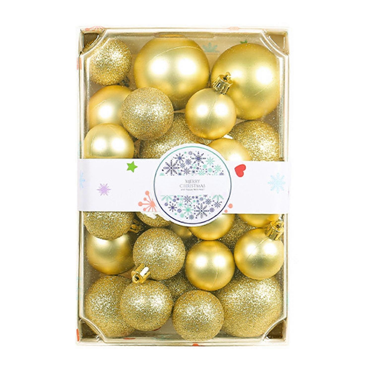 26Pcs 4/5/6cm Christmas Tree Ball Set Vibrant Color Xmas Pendant Balls Ornaments New Year Party