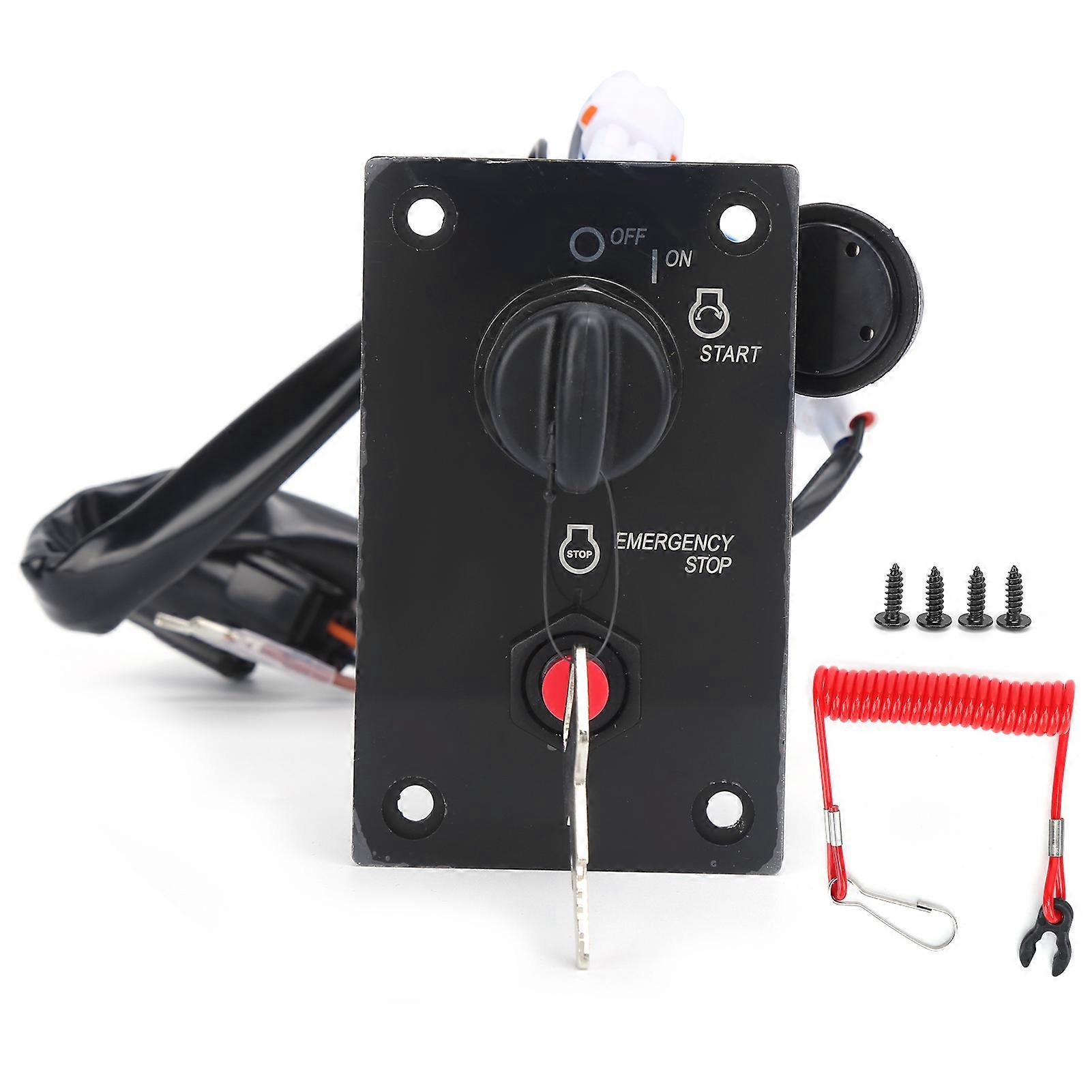 Single Ignition Switch Panel with Key 37100?96J24 Replacement for Suzuki Outboard Engines