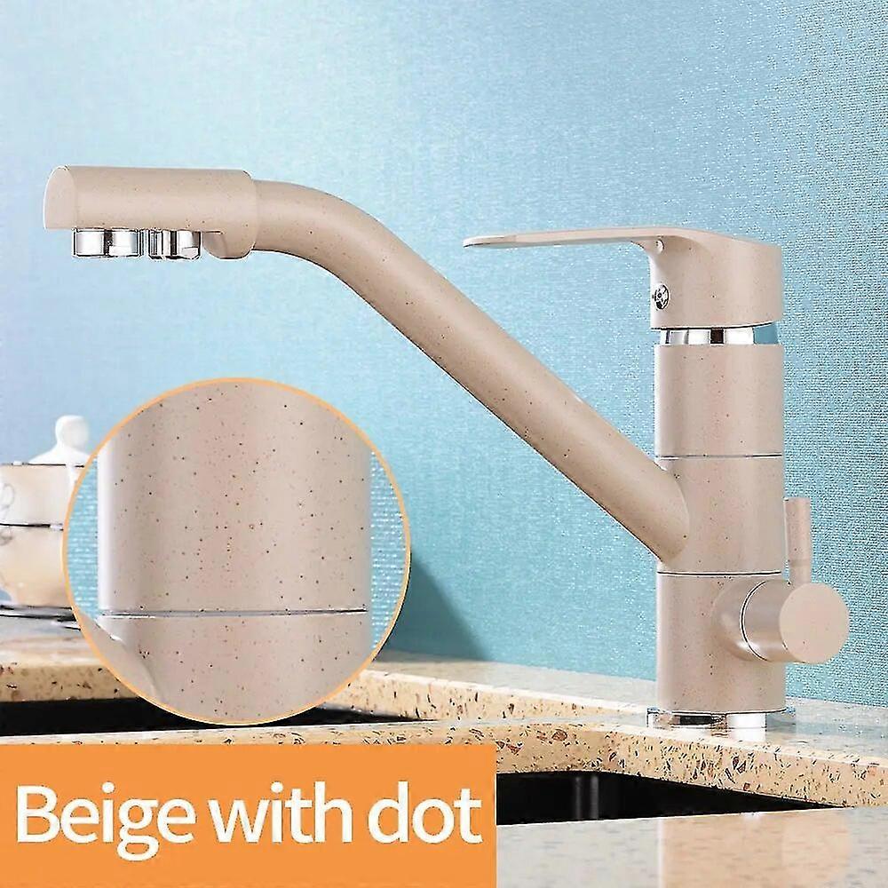 Høj kvalitetFilter Vand Køkken Vandhane Drejelig Drikkevandhane Dobbelt Tud Renser Køkken Vandhaner Beholder Vask Mixer Hane Varm Og Kold