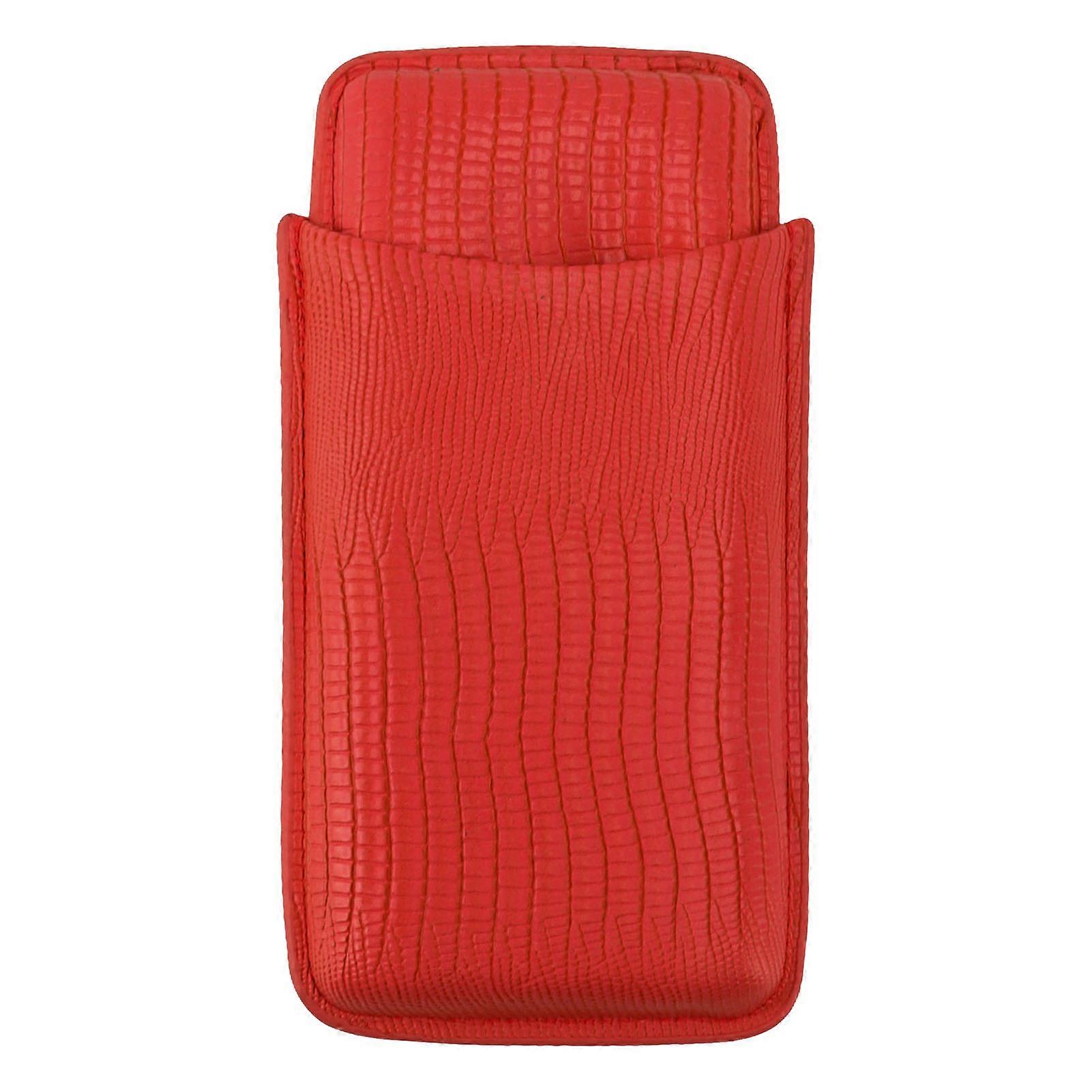 Cigar Holder Portable Moisturizing Comfortable Touch Colorfast Precise Stitching Travel Cigar Case for Men Red