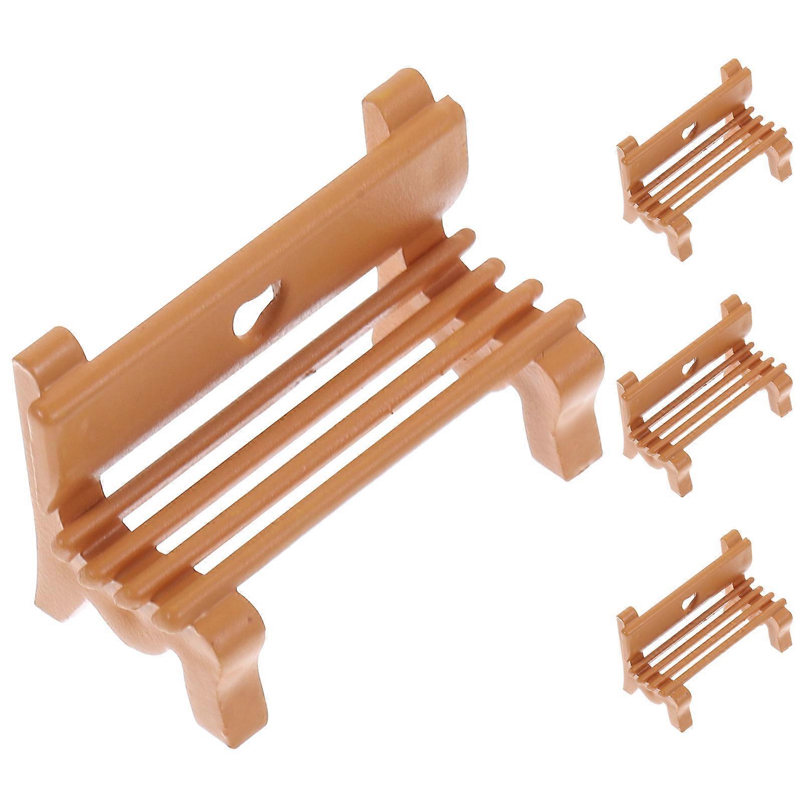 4pcs Micro Landscape Layout Mini Bench Model Miniature Bench Sand Table Accessory Mini Park Layout
