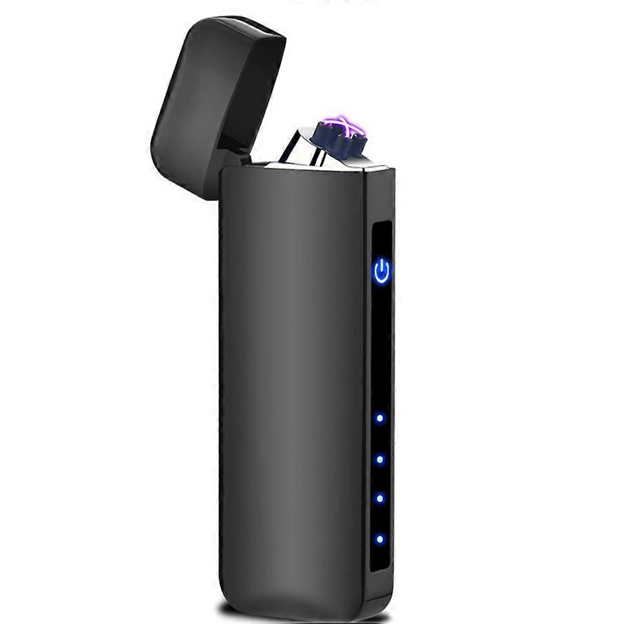 Factory Direct Sales Long Touch Screen Power Display Arc Double Fire Usb Charging Lighter Gift Lighter
