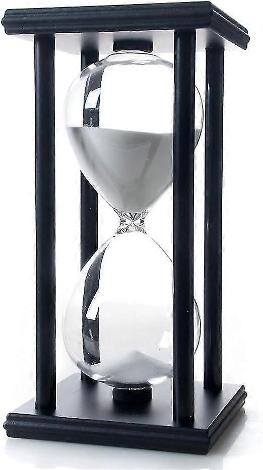 Hvidt sand 60 minutter træ sand ur, timeglas sand timer