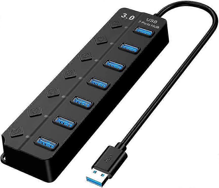 Multi-port Usb 3.0 Hub, 7-port Usb Power Strip, Seven-port Switch Splitter