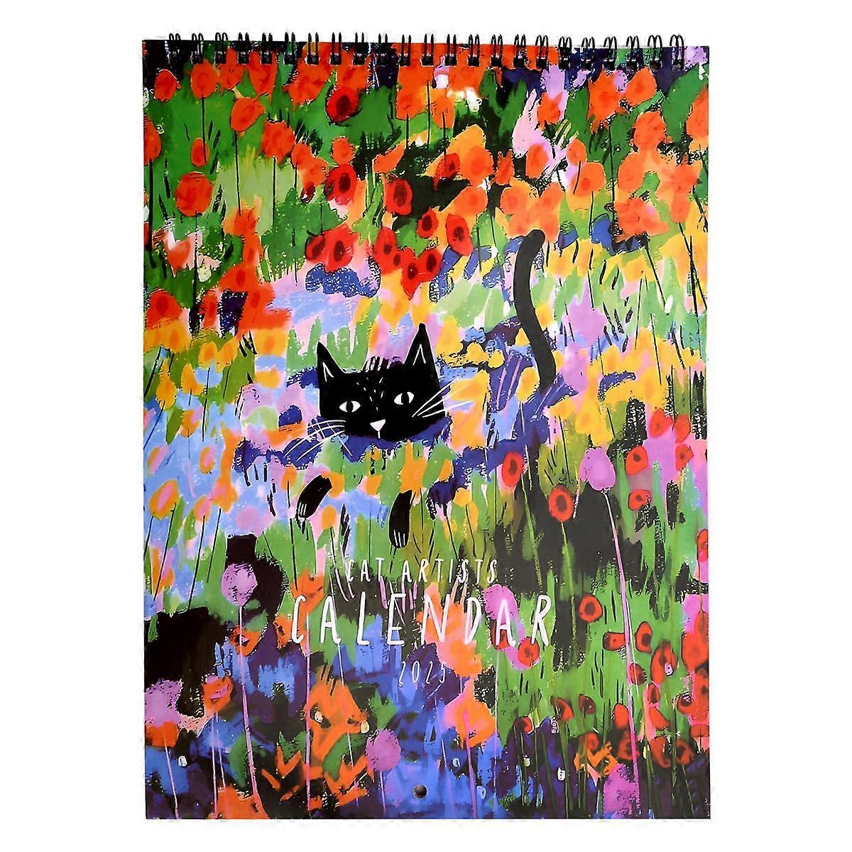 Cat Painting Wall Calendar Monthly Wall Calendar with Medieval Cat Pictures Wall Art Pet Calendars for Home College