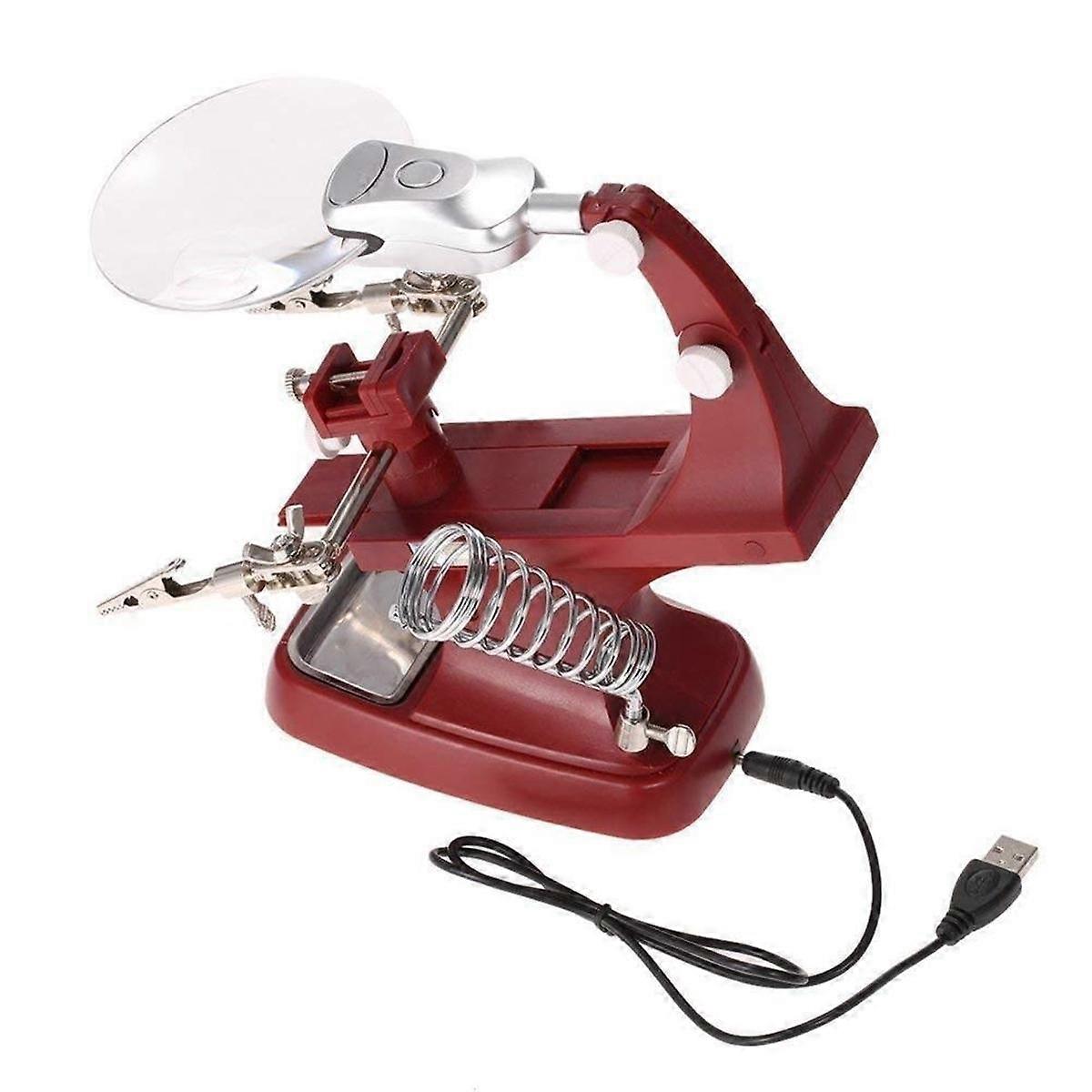 Essential Tool - 3X/4.5X LED Soldering Iron Magnifying Glass with USB