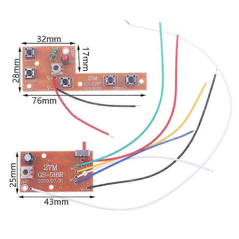 2pcs 5CH RC Remote Control 27MHz Circuit PCB Transmitter And Receiver Board Radio System For Toy Car