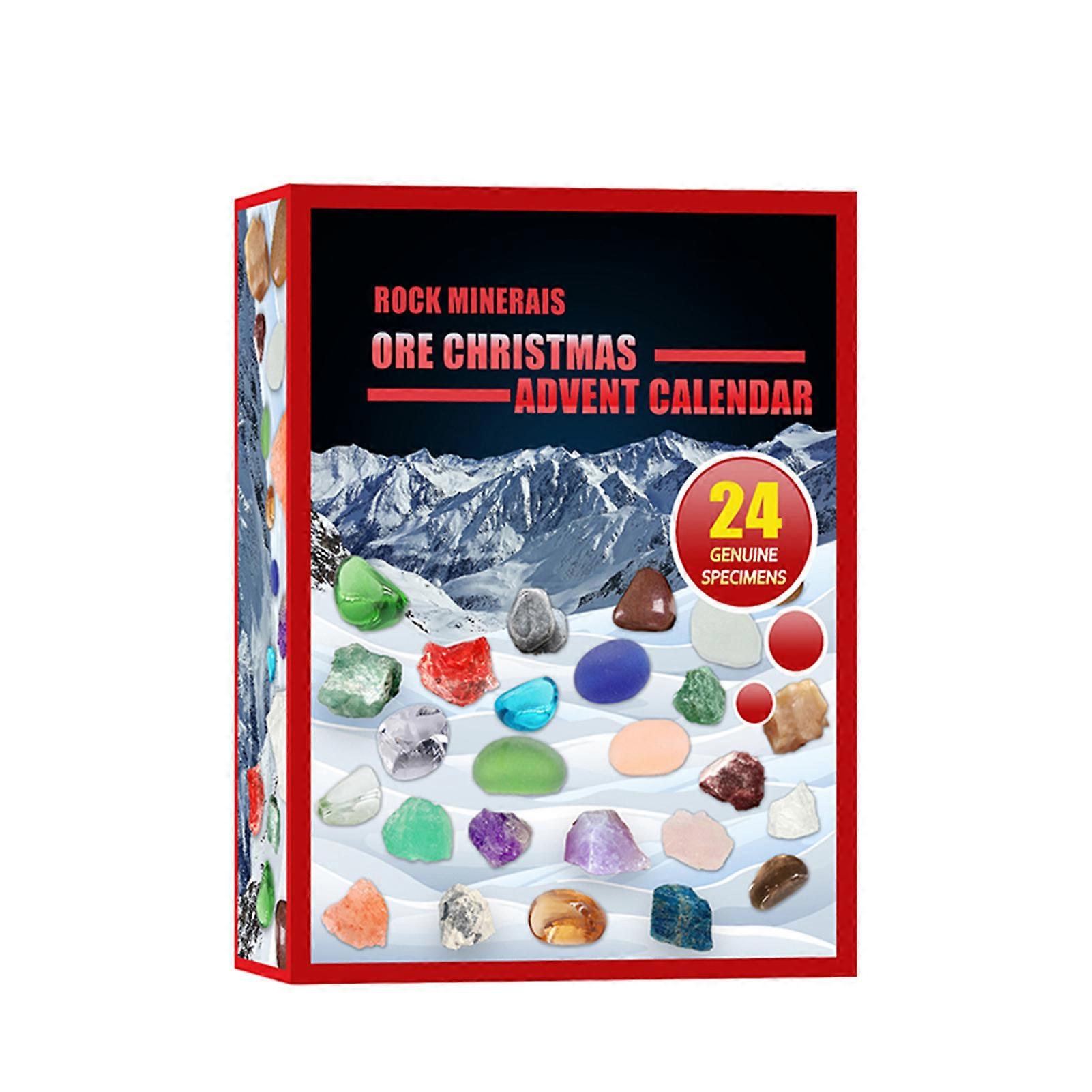 Christmas Countdown Calendar Gifts Box Advent Calendar Crystal Mineral Gem Toys Great Present for