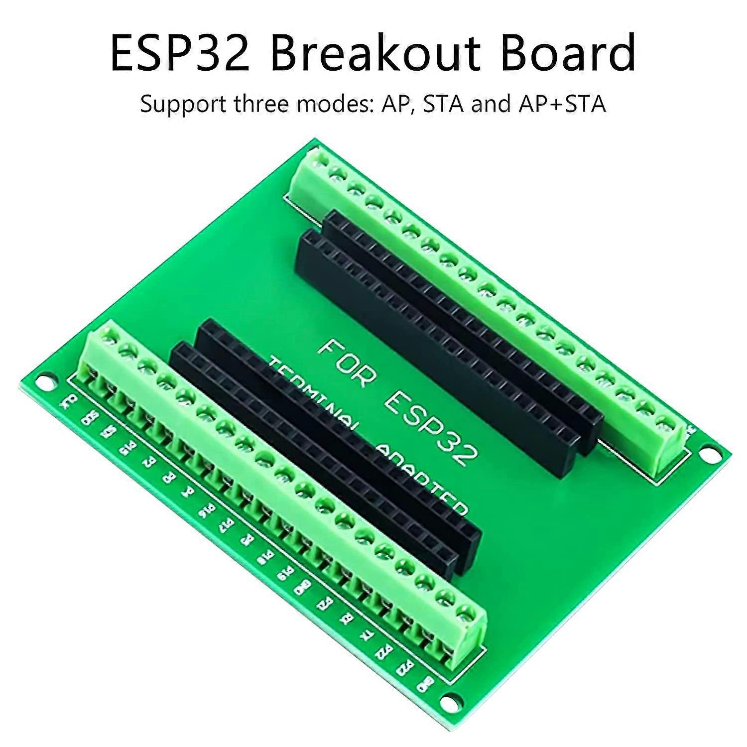 1st ESP32 Breakout Board ESP32 Expansionskort 38-stifts utvecklingskort med Bluetooth Wireless WiFi för ESP-WROOM-32 Microcontroller Development Boa