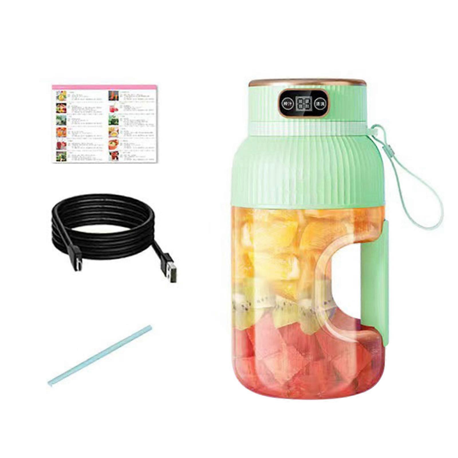 Juicer Cup, Multifunctional Portable Juicer Cup with Digital Display, Portable Large Capacity Electric Blender for Shakes and Smoothies