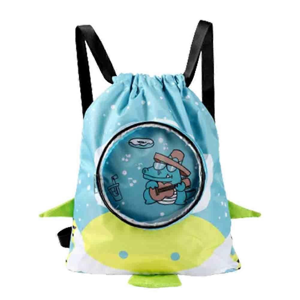 Kids Cartoon Drawstring Swim Bag Multipurpose Large Capacity Bag for Outdoor Sports