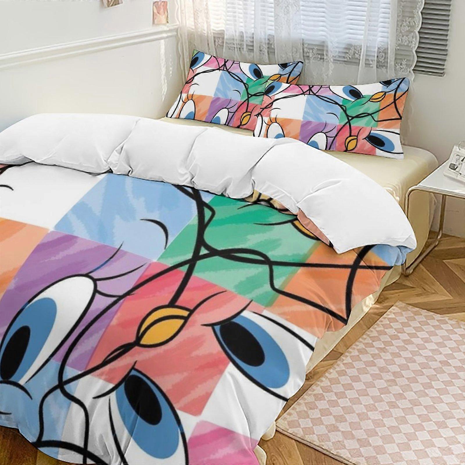 c546 TweetyBird 2 Capa de Edredom de Cama Conjuntos de Cama de Microfibra Conjuntos de Edredom Leve de 3 Peças, 1 Capa de Edredom e 2 Fronhas para Crianças ee546