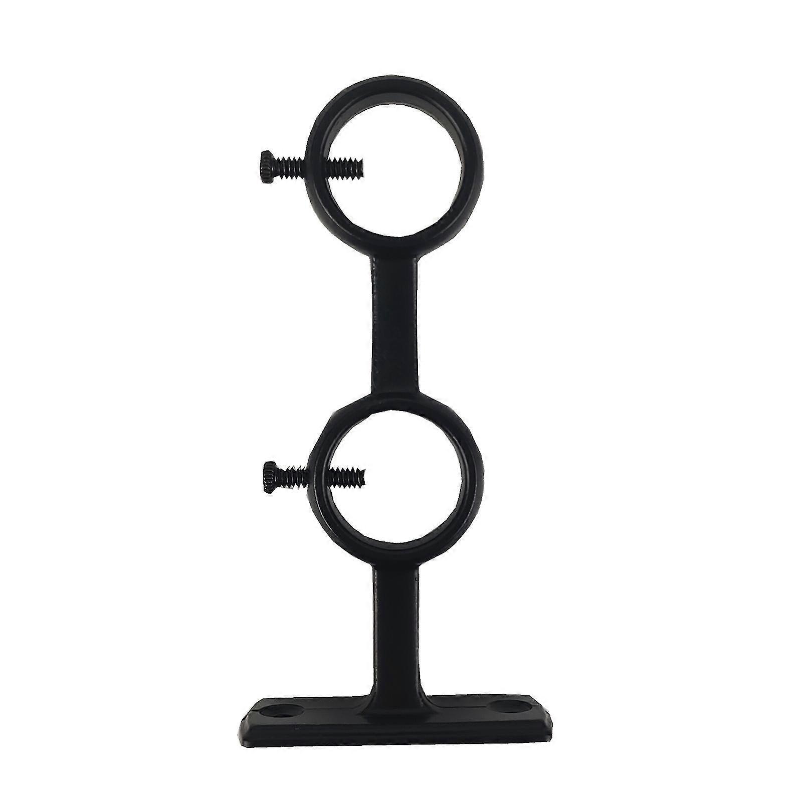 Set of 2 Curtain Rod Brackets Double Hooks for Living Room Curtain Rod, Bedroom, Curtain RodBlack13.8*6.5*2.5cm