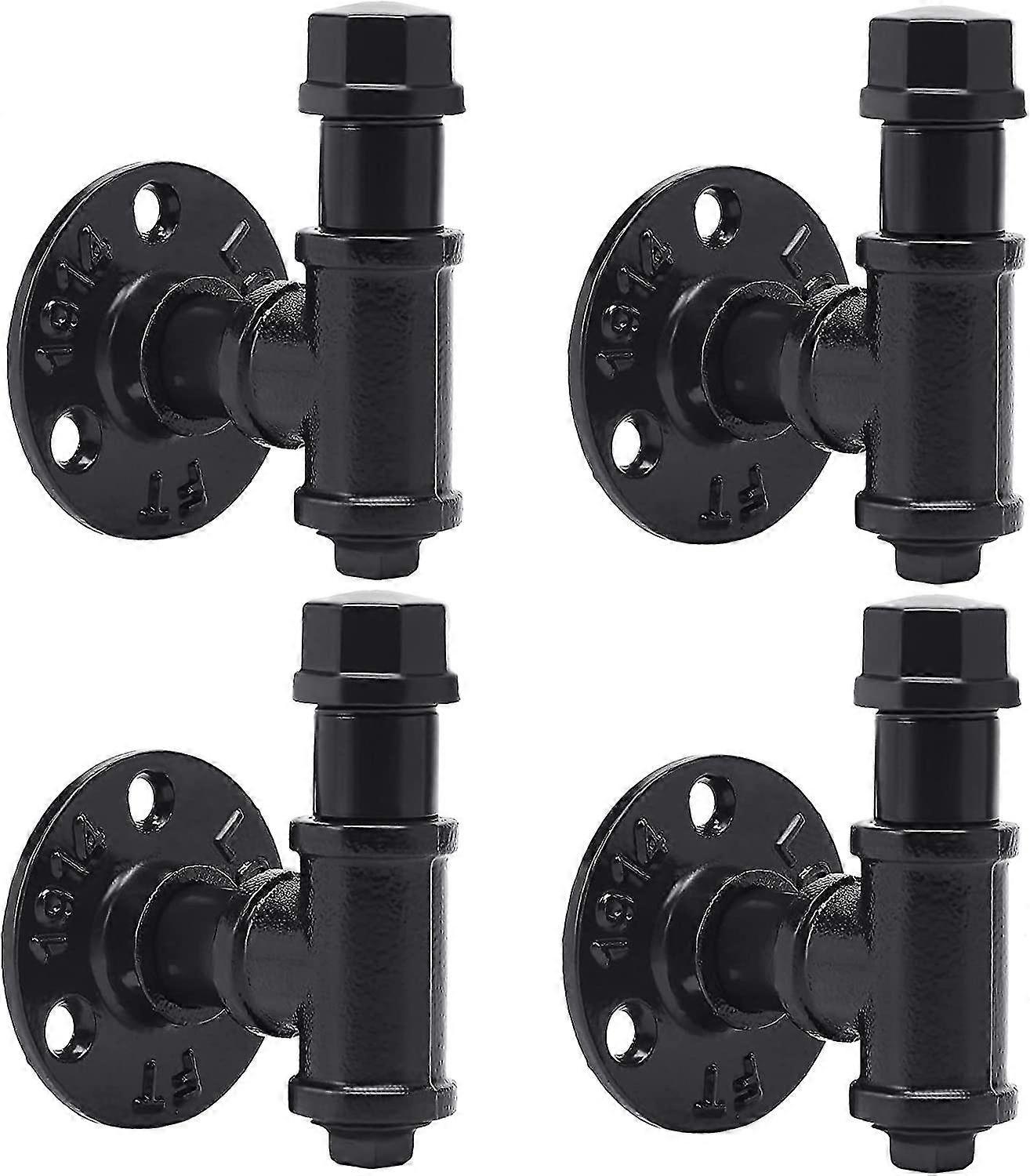 Ghyt 4 Pack Industrial Iron Pipe Coat Hook Racks Rustic Clothes Towel Holder Hanger Robe Towel Wall Hooks Wall Mounted For Hanging Hardware Included B