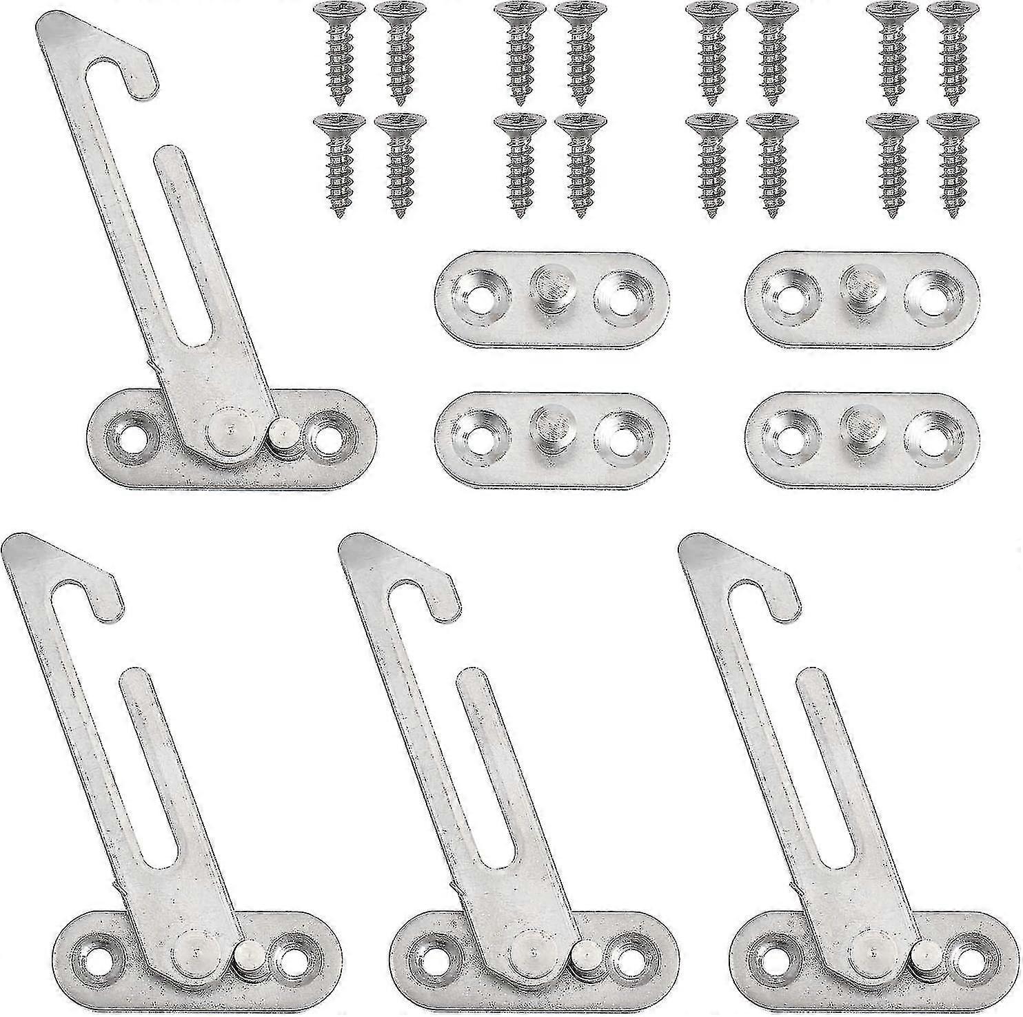 Auspicious-window Lock Window Restrictor Stainless Steel Window Restraint Security Latch Window(4 Pcs, Silver)