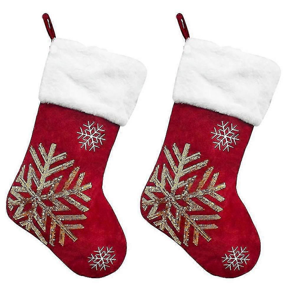 Julesokker, linned Elg Broderet Julestrømpe Slik Gavepose Juletræ Dekorationer Vedhæng Ornament