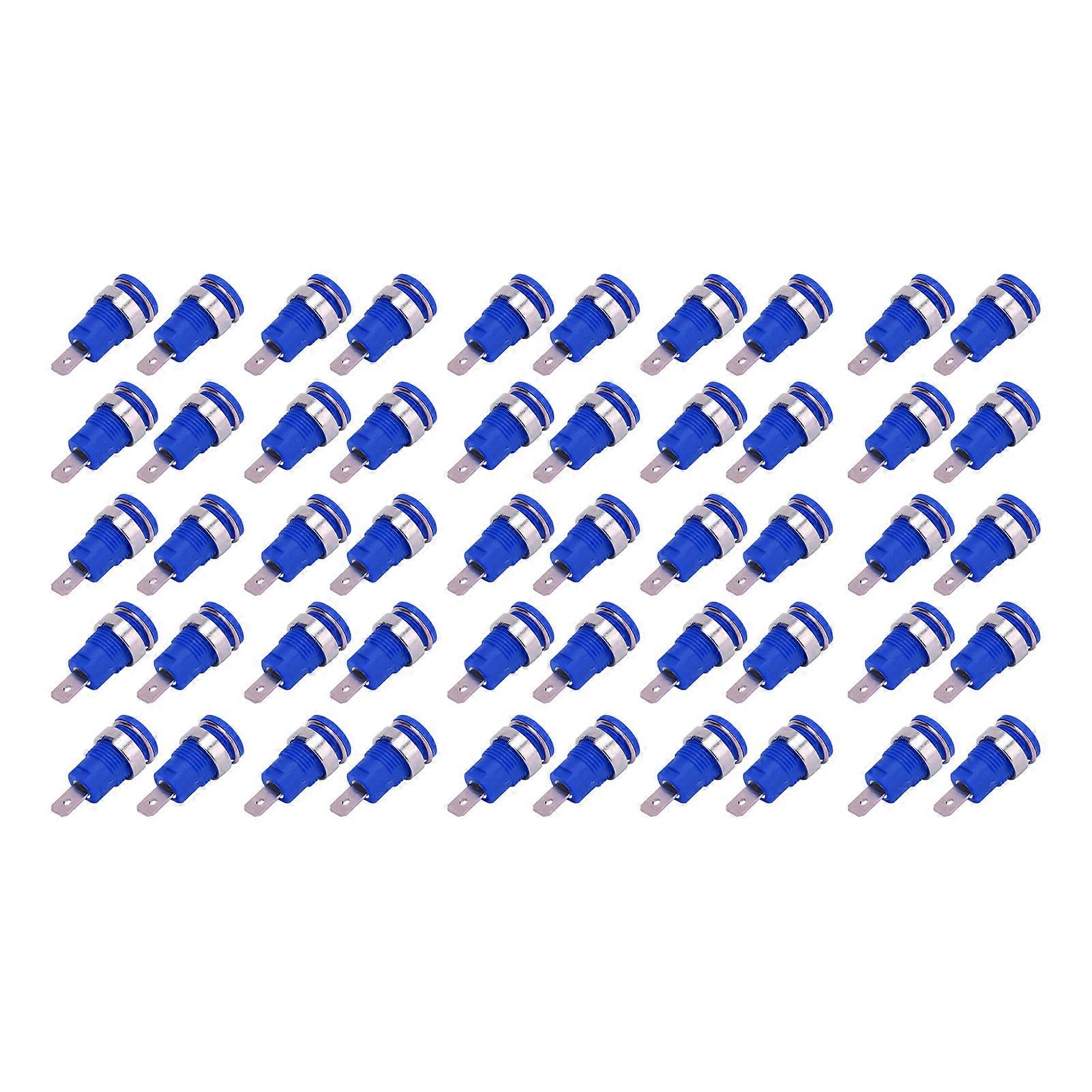 50Pcs Banana Socket 4mm High Current Discharge Long Service Life Good Transmission Electrical Test AccessoriesBlue