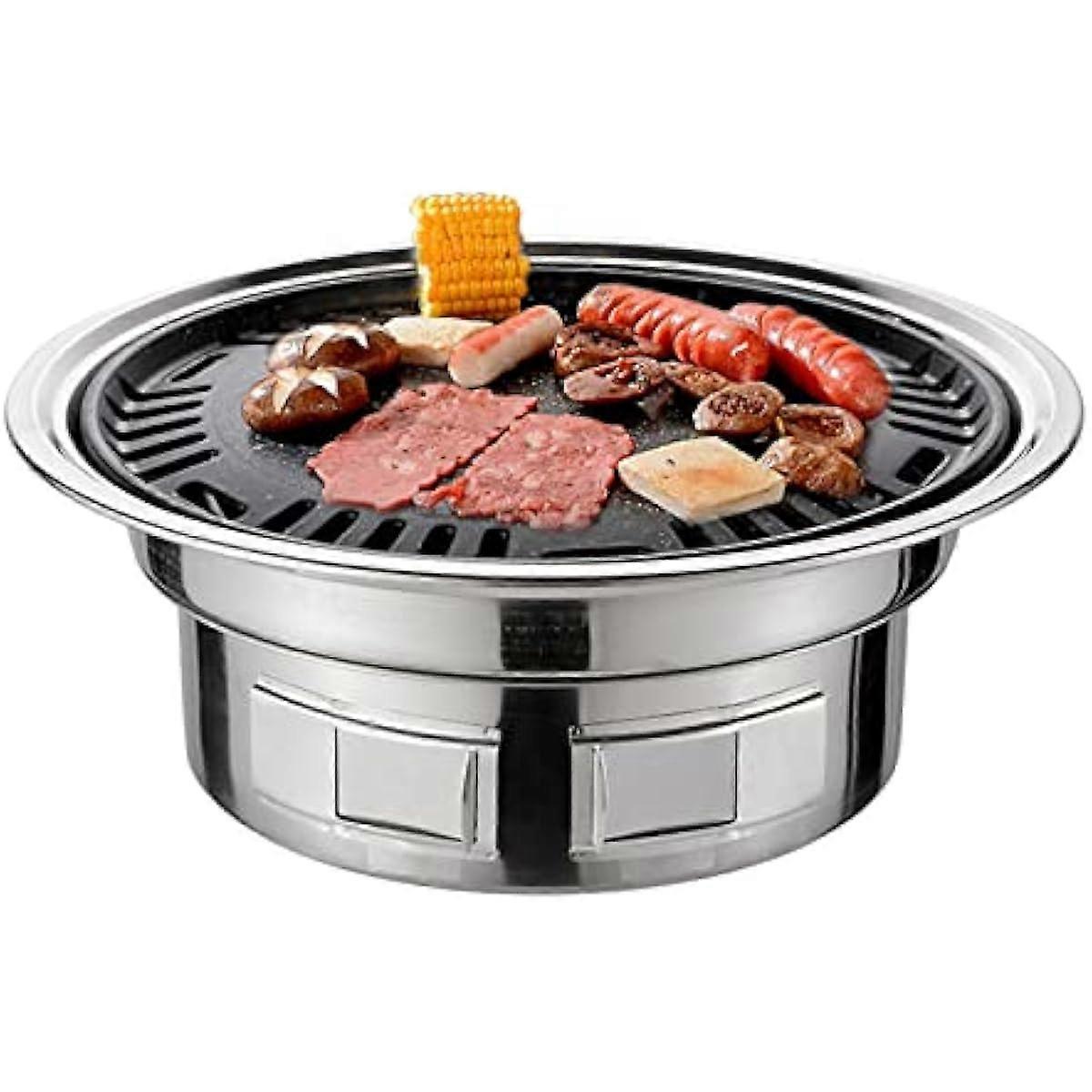 13 pollici coreano barbecue grill multifunzionale carbone barbecue grill rotondo da campeggio grill da tavolo affumicatore grill rete e vassoio