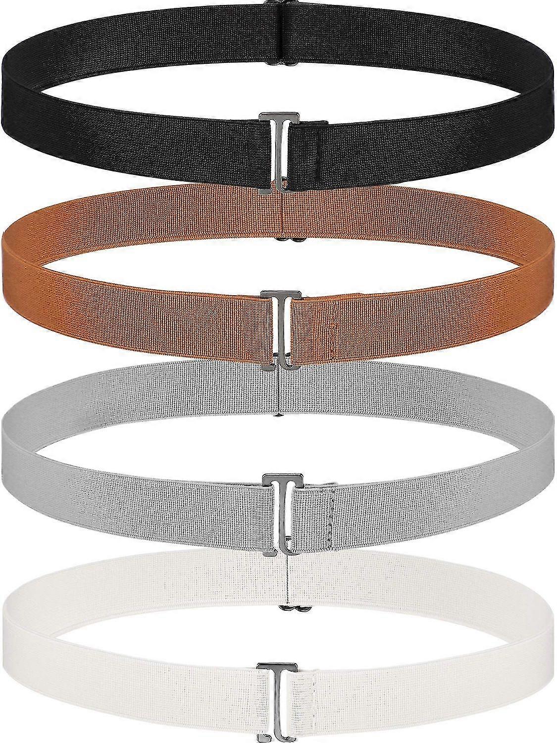 4pcs Ladies Invisible Belt Cintura elastica Cintura piatta con elastico elastico in gomma