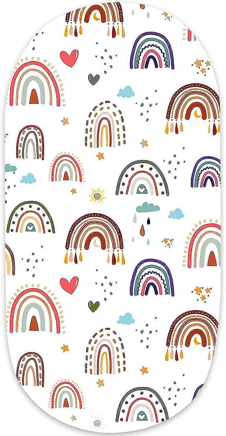 Bassinet Sheet, Jersey βαμβάκι για αγόρι / κορίτσι, εντοιχισμένα σεντόνια ευέλικτα για τα περισσότερα Bassinet στρώμα Rainbow