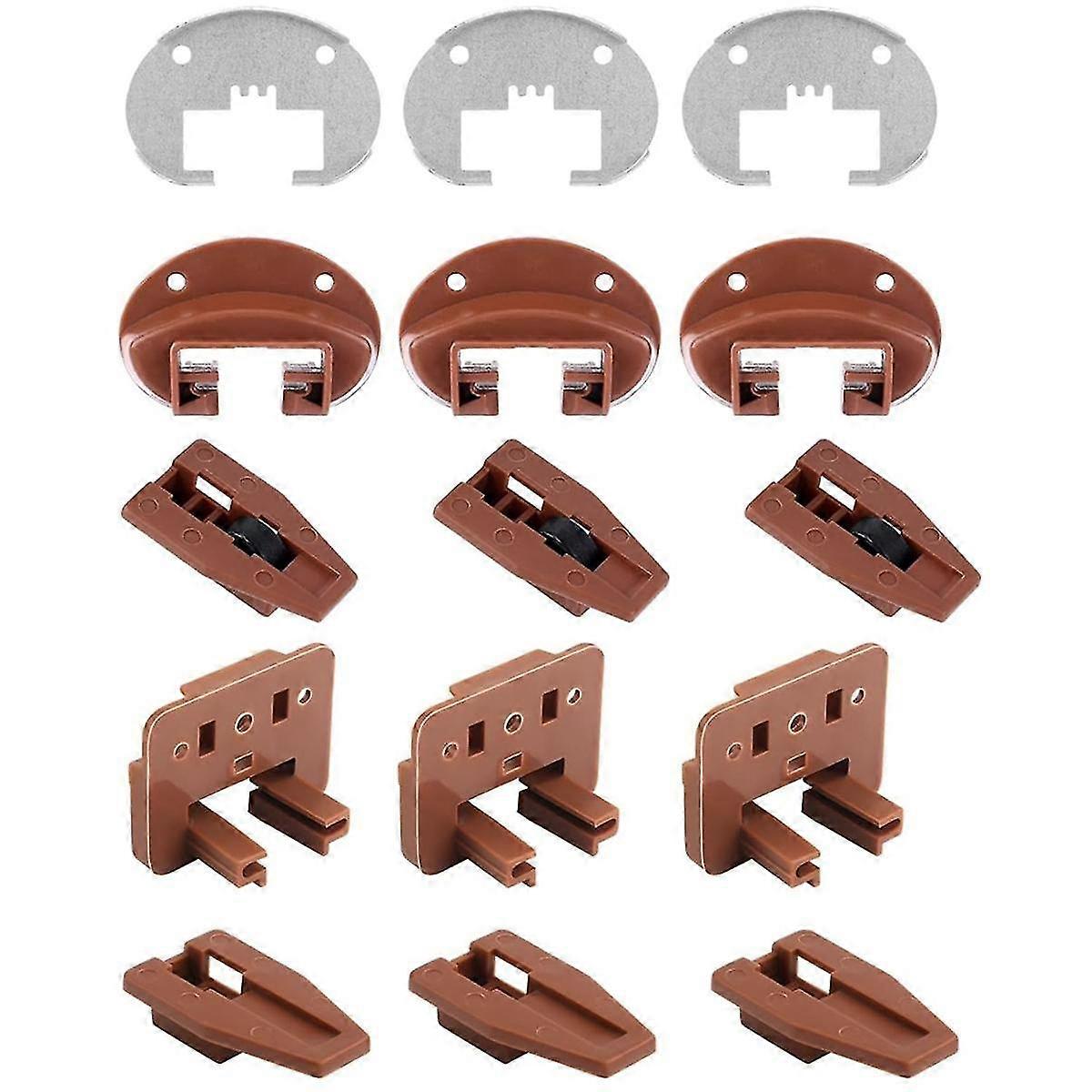 6 Sets Drawer Guide Kit, Drawer Parts Drawer Slide Track Guide Repair Kit Dresser Drawer Center Mount Drawer Slides