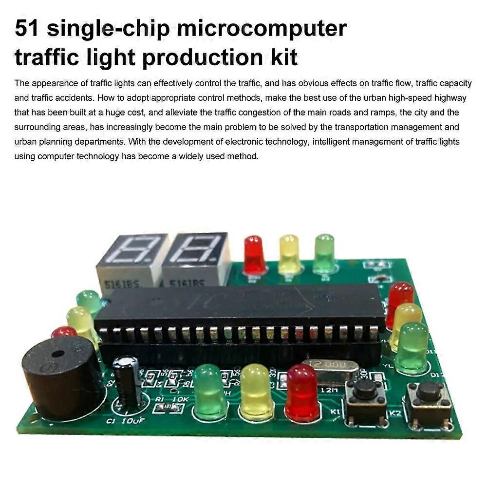Simple 51 Single-chip Microcomputer Traffic Light DIY Electronic Production Components Supplies