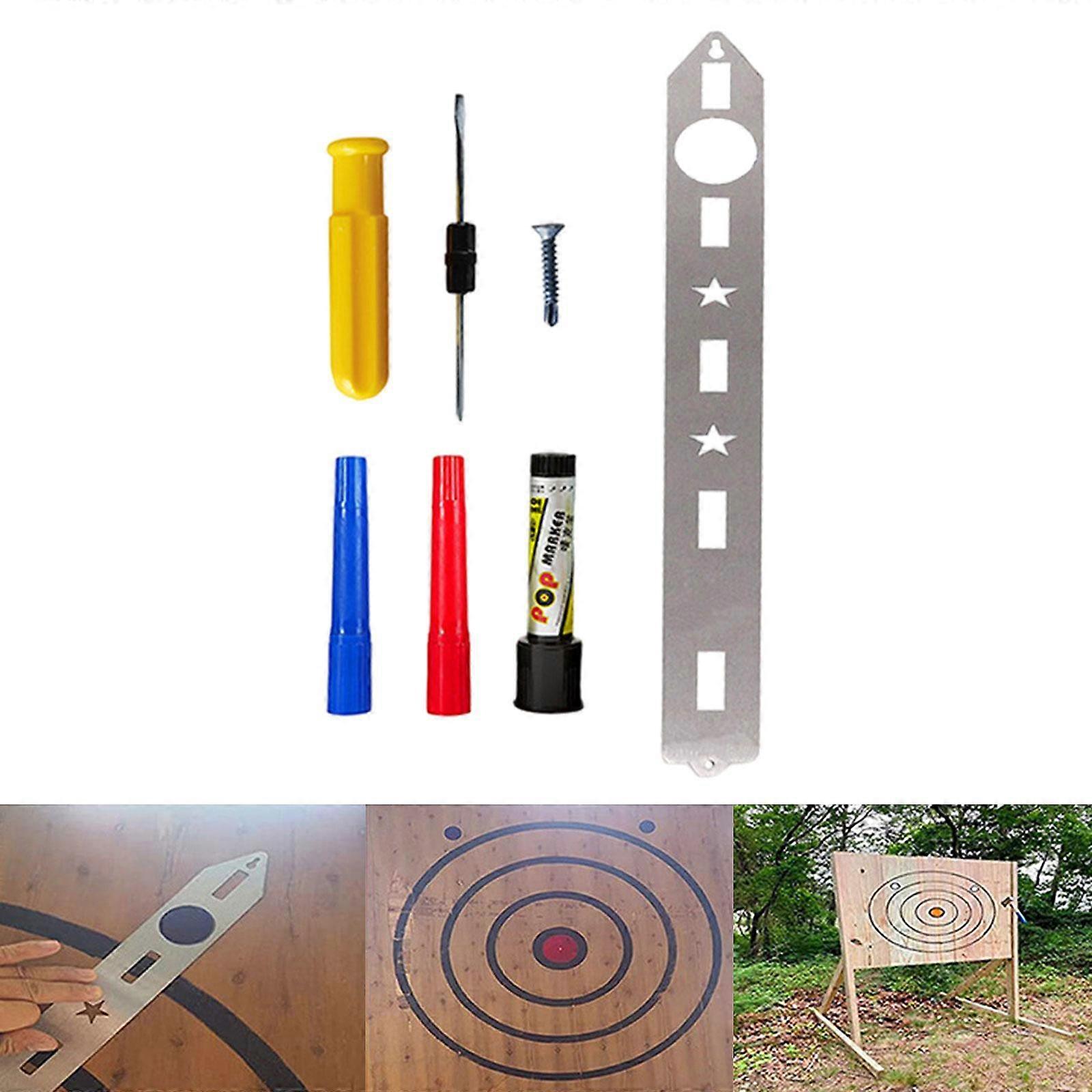 Stainless Steel Throwing Axe Target Template Stencil,Axe Throwing Target Template for Axe Throwing Game