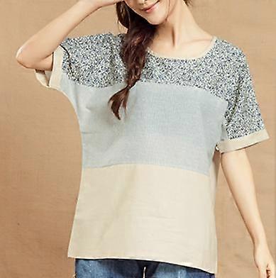 Slim Splicing Stripe Irregular Bottom T-shirt