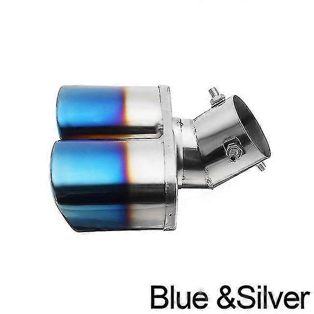 Universal Square Double Outlet Halvgrillade blå muffleravgaser