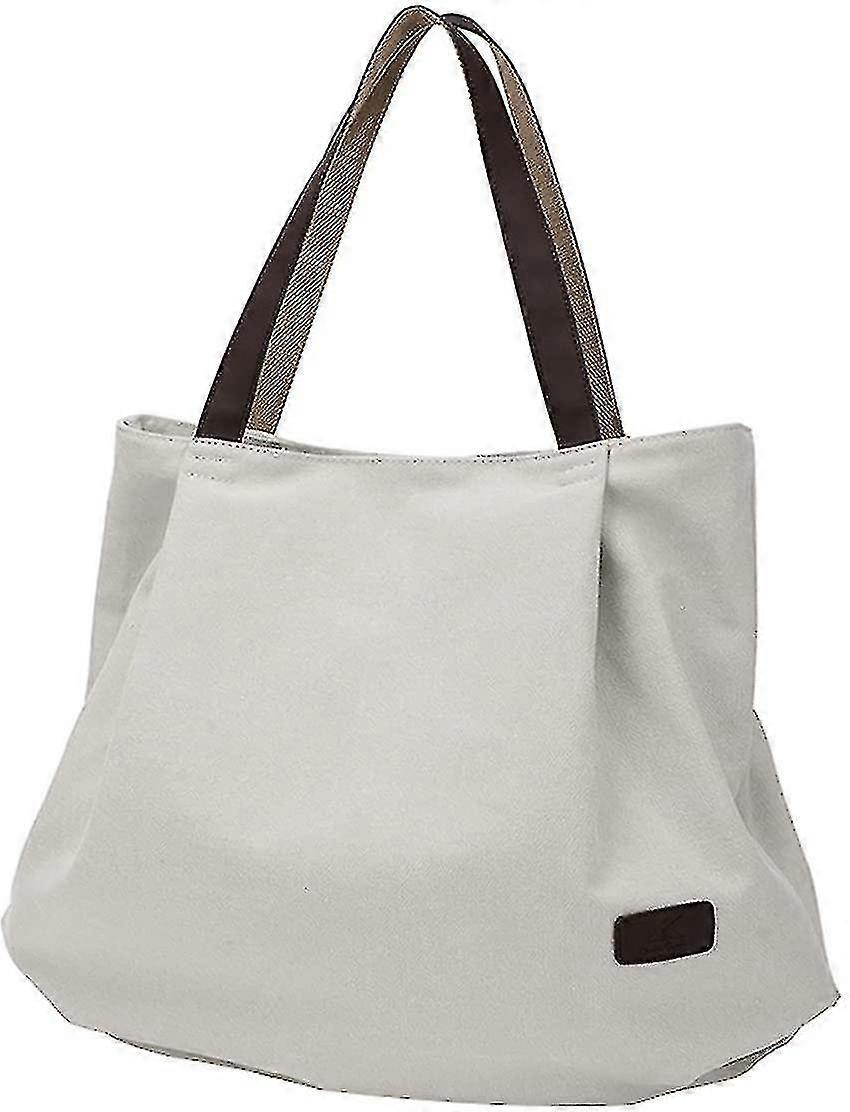 المرأة خمر قماش المتسوق حقيبة الكتف حقيبة يد دلو حقيبة الترفيه حقيبة (أبيض حليبي)