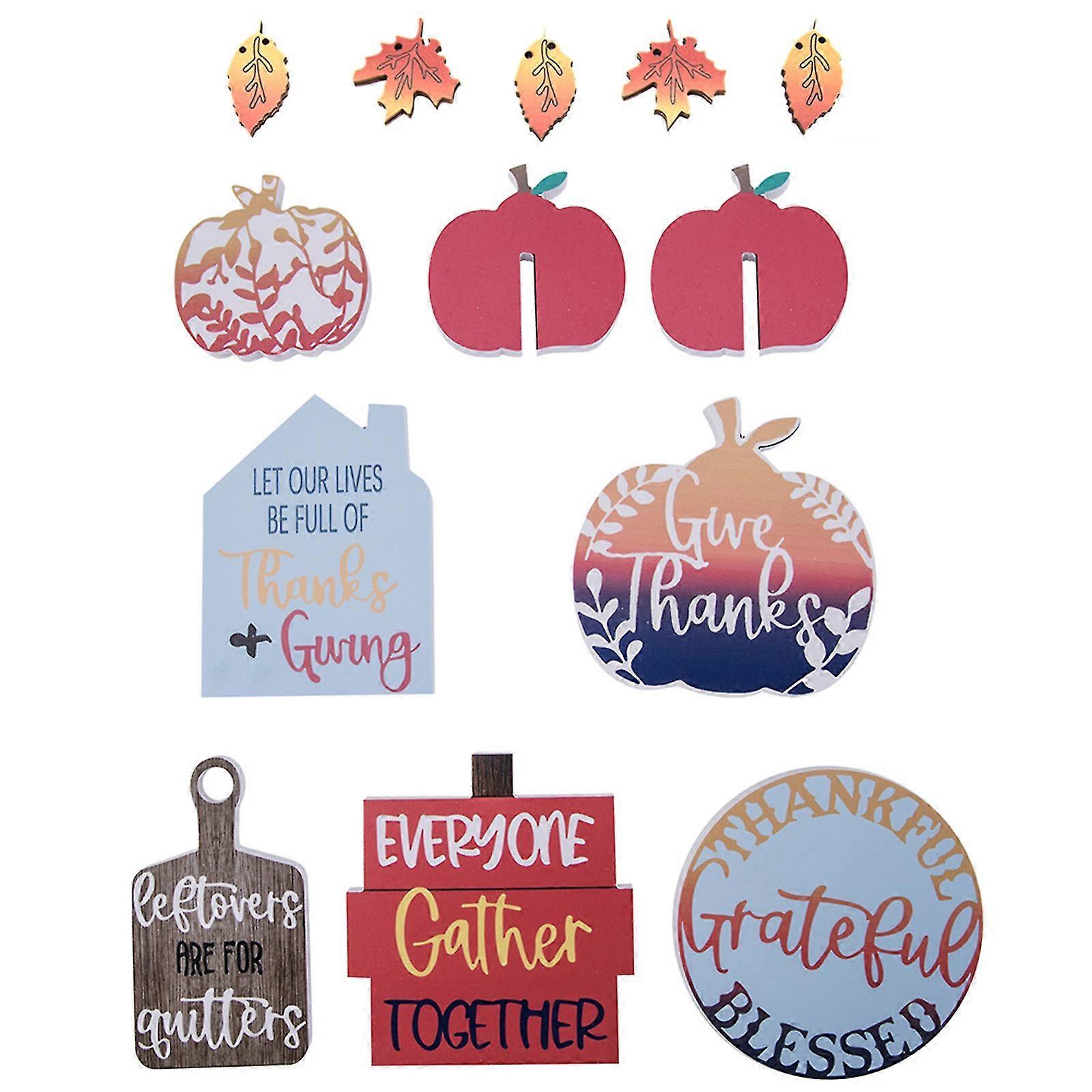 Halloween Decors Set: Adorable And Rustic Pumpkin Maple Leaf Table Decorations For Tiered Trays