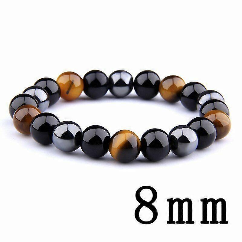 Obsidian Tiger Eye Hematite rannekoru Kolminkertainen suoja Stone Bangle lahjakorut