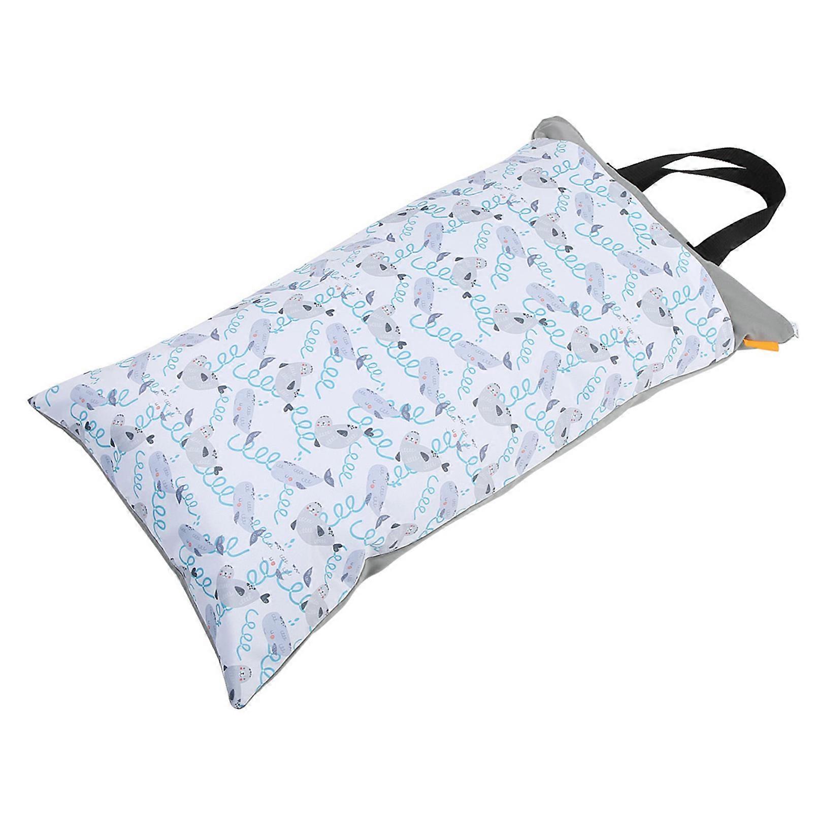 Large Waterproof Wet/Dry Cloth Diaper Bag for Baby Laundry and Storage