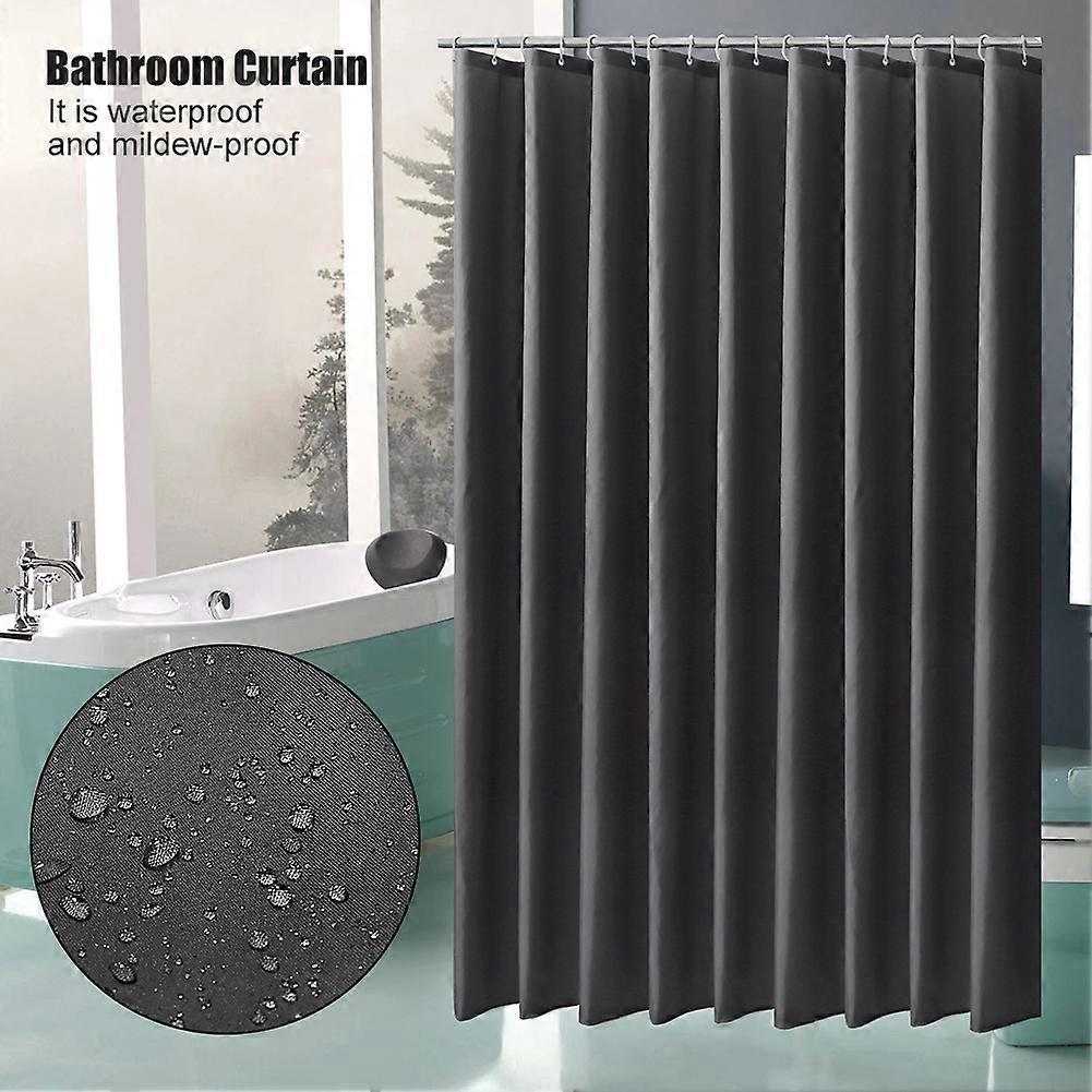 Waterproof Mildew-Proof Lightproof Polyester Bathroom Curtain with Durable Hooks (Sizes 1-5)
