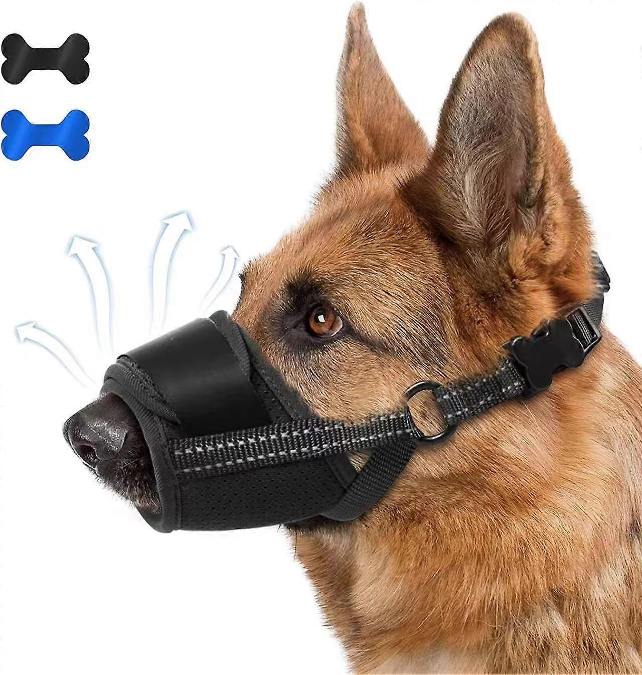 Muzzle for Dogs L Soft Adjustable Muzzle for Dogs Nylon, Anti-Bite Anti Bark Muzzle, Medium and Small Dog Muzzle