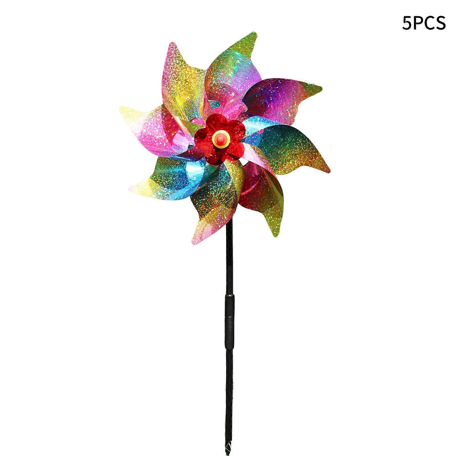 Lintukarkotuspyörä, 5kpl heijastava linnunpelätin tuulimyllyt, värikehrääjä eläin lintukarkotin pihaterassin tilan koristeluun