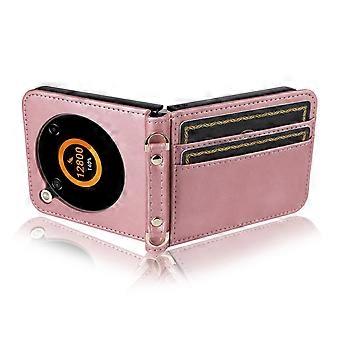 VQWQ Custodia per Honor Magic4 Pro, Flip Cover a Portafoglio in Pelle PU Slot per Schede Libro Cavalletto Supporto Wallet Case Antiurto con Cordino Chiusura Cerniera per Maschio Donna -[JH]-Pink