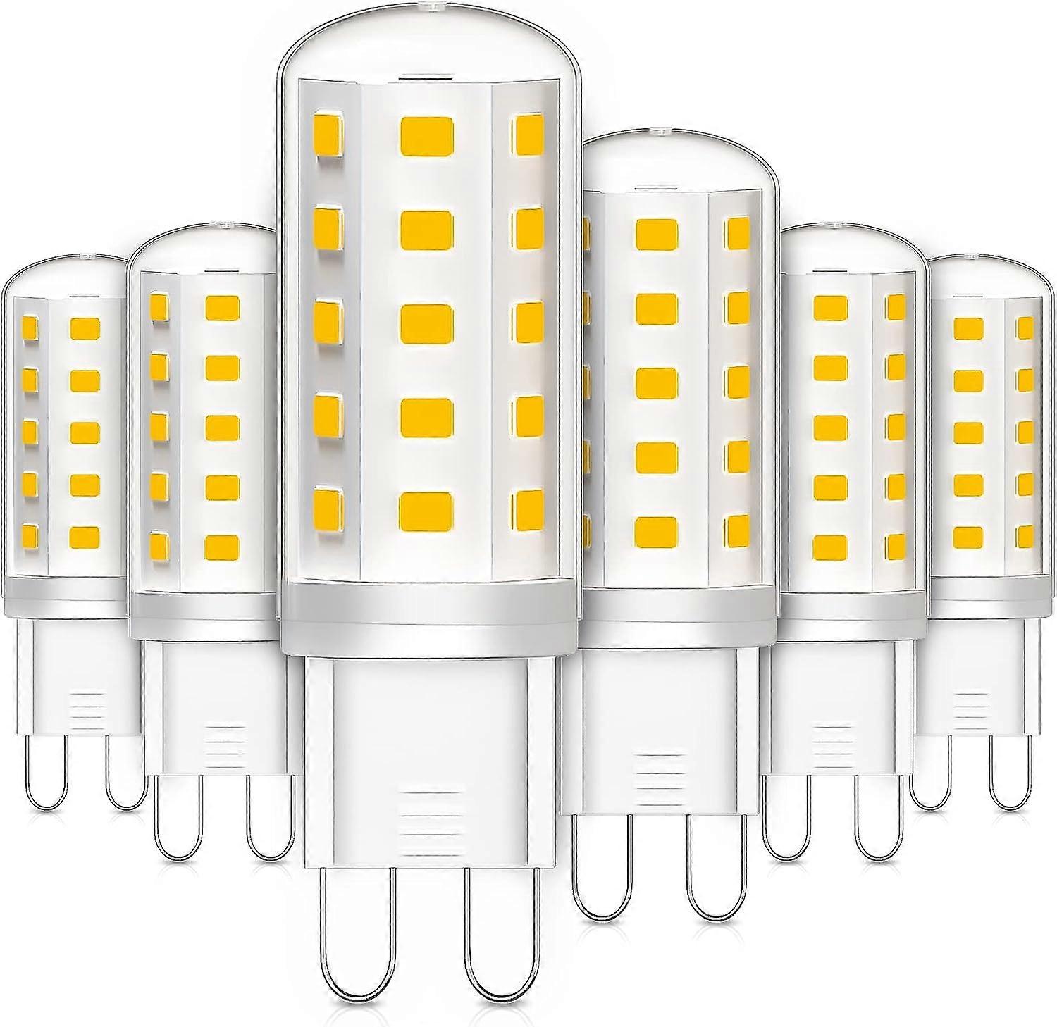 لمبة G9 LED ، 3 واط مكافئ 30 واط هالوجين ، أبيض دافئ 2700 كيلو 380 لومن خالي من الوميض AC / DC 220-240 فولت 6 عبوات